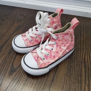 Converse Hightop Floral Sneakers Infant Size 5